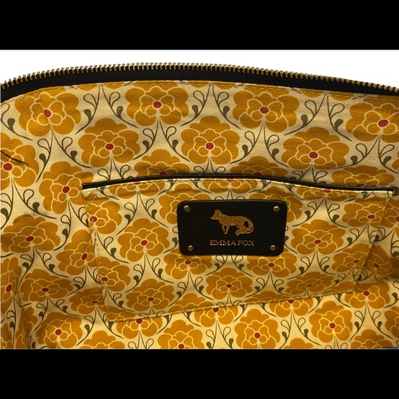 EMMA FOX Navy White Leather Zip Top Shoulder And Elbow Straps Satchel Bag - Picture 8 of 12